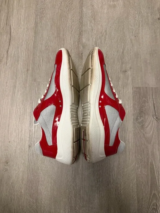 Prada Men’s Patent Leather and Technical Fabric America's Cup Sneakers Sz 7 - Picture 7 of 10